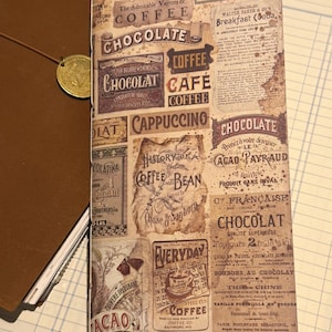 Traveler’s Notebook Refill Coffee labels -Handmade- 64 Pages