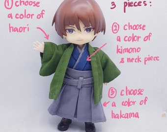 conjunto de hakama masculino hecho a medida para muñeca ob11/nendoroid