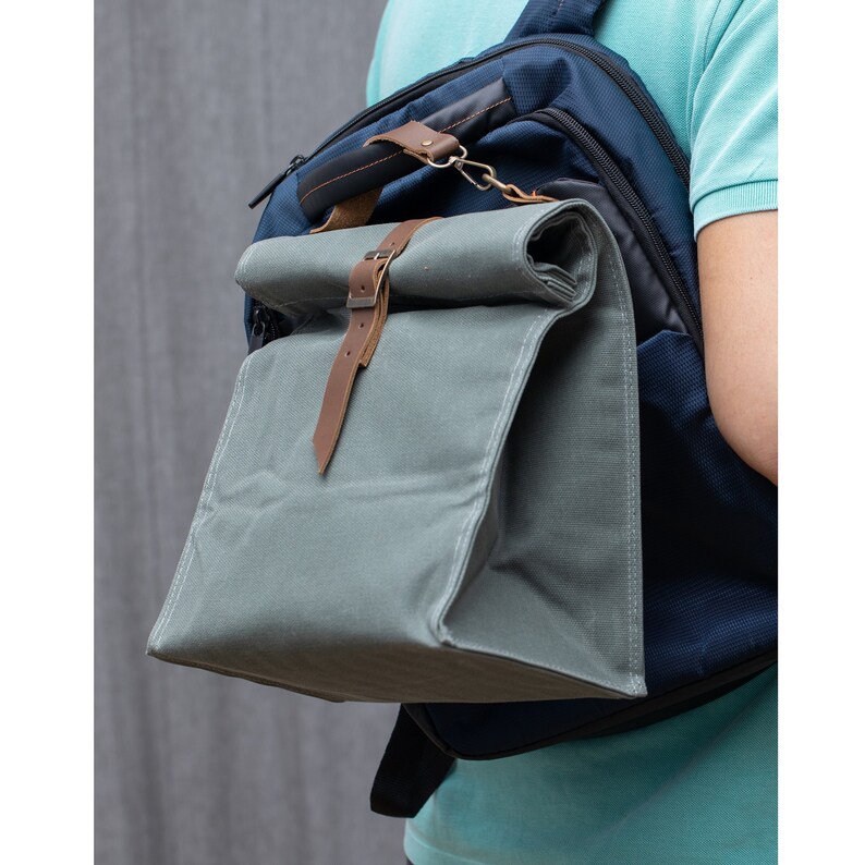 Lunch Box Lunch Bag Wax Canvas Lunch Box Insulated Large Etsy