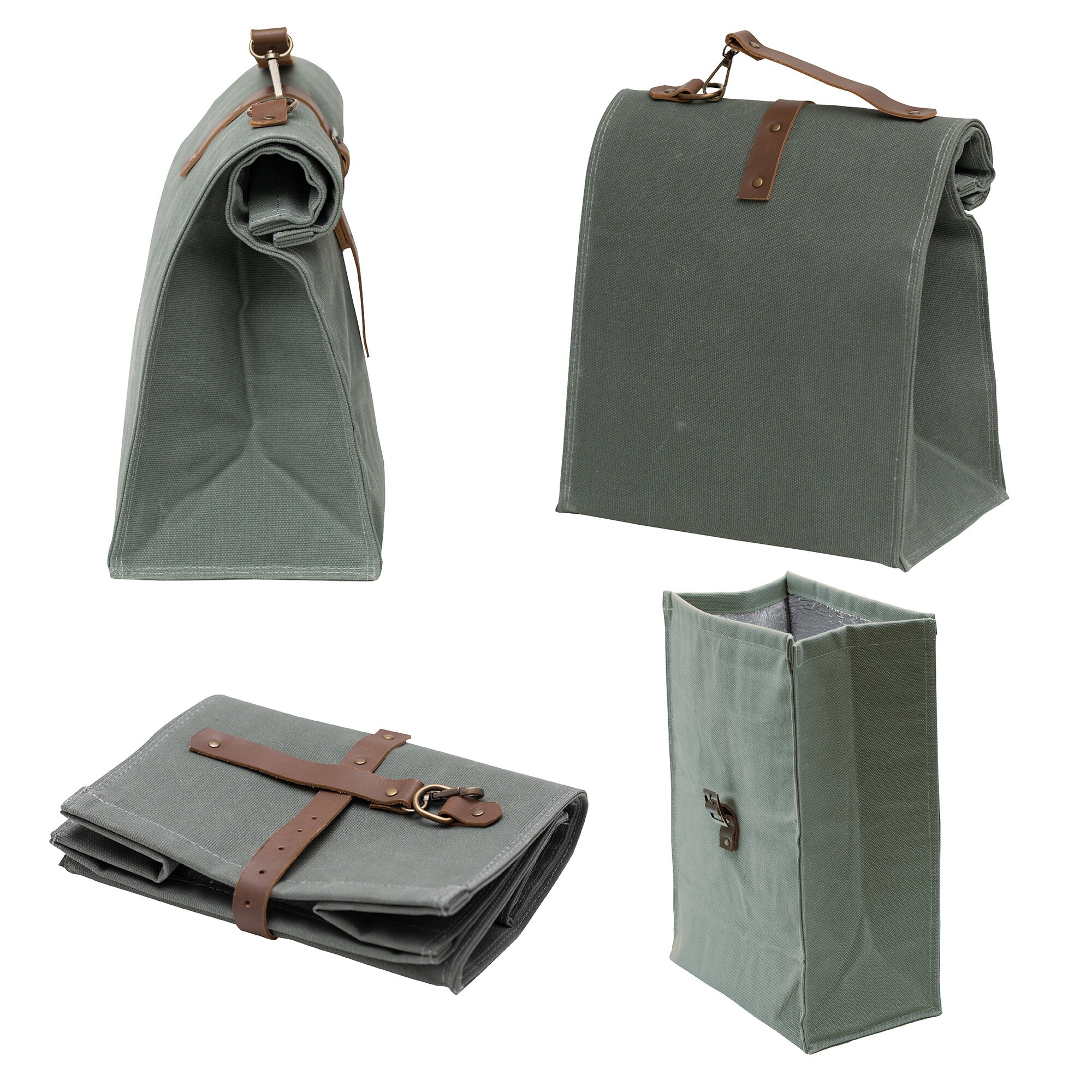 Lunch Box Lunch Bag Wax Canvas Lunch Box Insulated Large Etsy