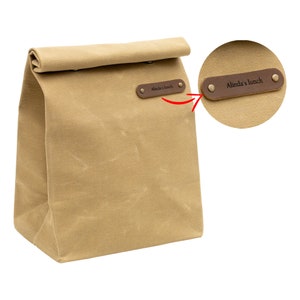 Lunch Box, Personalisierung, Lunch Box aus Wachstuch, Große Kapazität, Echtleder Picknick, Reise, Lager