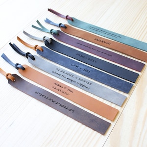 Leather Bookmark | Custom Bookmark | Anniversary Leather Gift | Personalized | Monogram Leather Bookmark for Her | Gift for Him