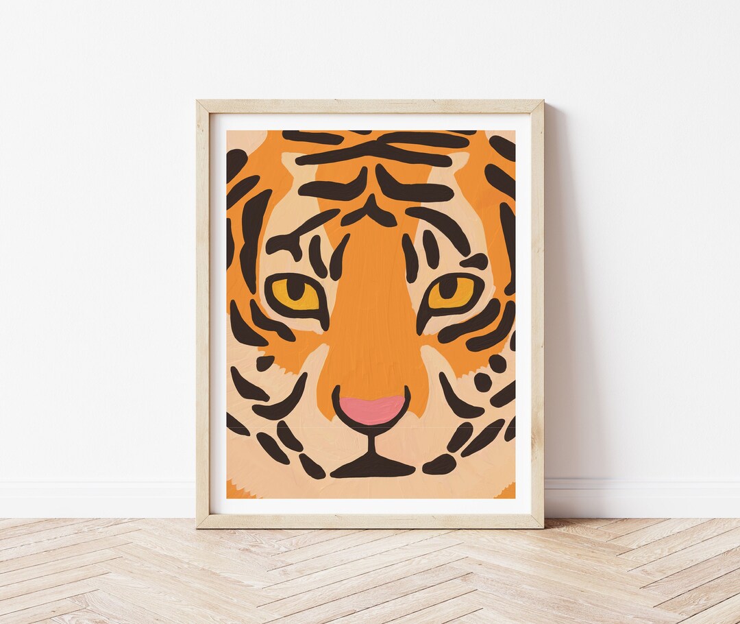 Printable Tiger Wall Art, Nursery Animal Wall Art, Nursery Decor