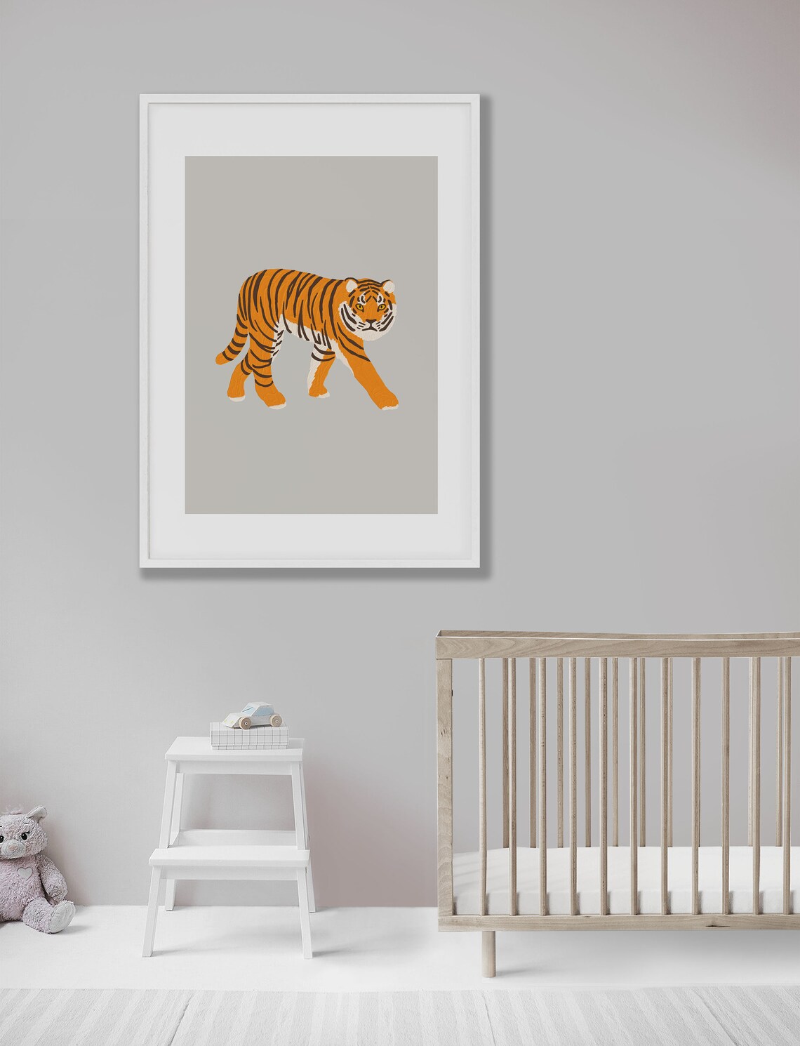 Printable Tiger Wall Art, Nursery Animal Wall Art, Nursery Decor