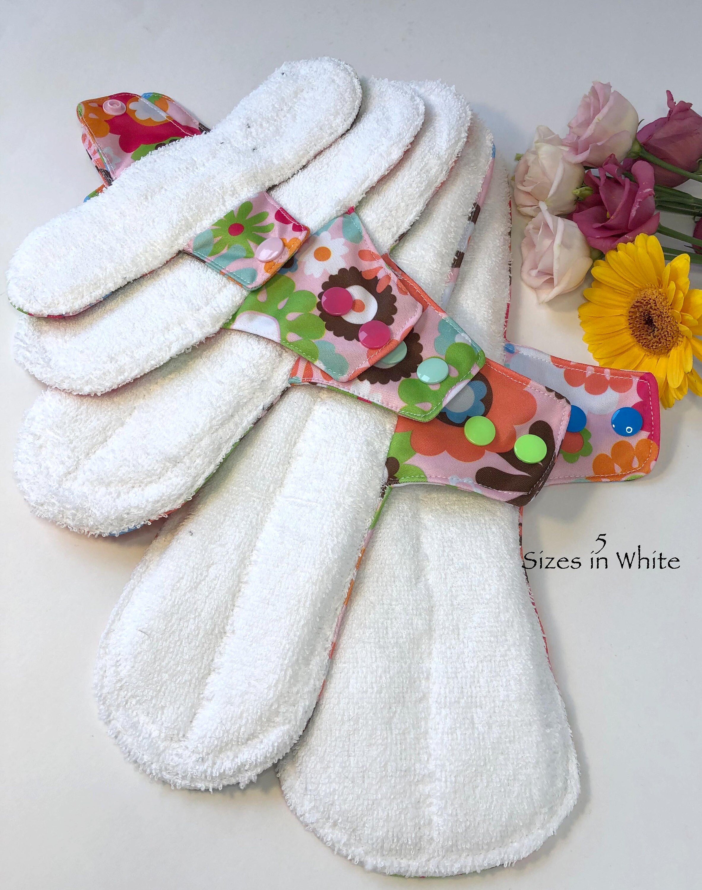 Reusable cloth sanitary towels. Soft natural and absorbent. Etsy