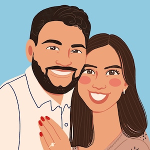 DIGITAL Portrait Drawing - Personalised Hand-drawn Cartoon Portrait, Cute Custom Portrait, Couples Portrait