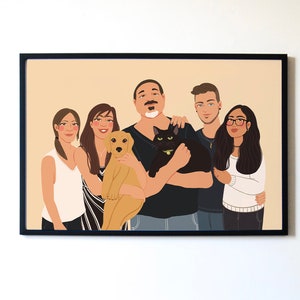 Retrato familiar personalizado: regalo personalizado, retrato de pareja, ilustración fotográfica, dibujo animado dibujado a mano. ¡Regalo perfecto para cualquier ocasión!