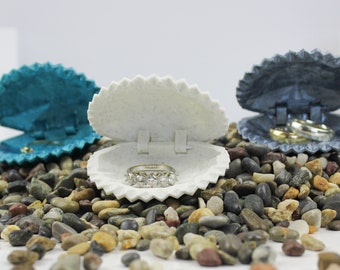 3D Printed Sea Shell Ring Box | Different Color Options | Ring Box