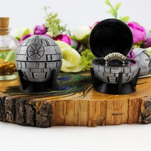 Death Star Ring Box | For Weddings or Marriage Proposals | Stand and Holders