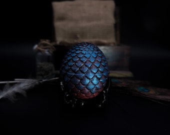 Blue Dragon Egg 3D-geprint stenen tijdperk thema magneet sluitingsvoorstel trouwring doos