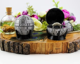 Death Star Ring Box | For Weddings or Marriage Proposals | Stand and Holders