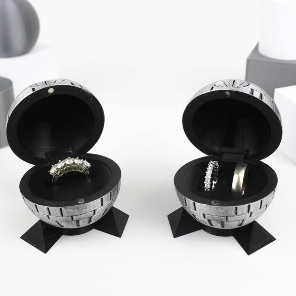 3D Printed Premium Wedding Proposal Death Star Ring Box | Unique Ring Box | Gift for Pride and Groom