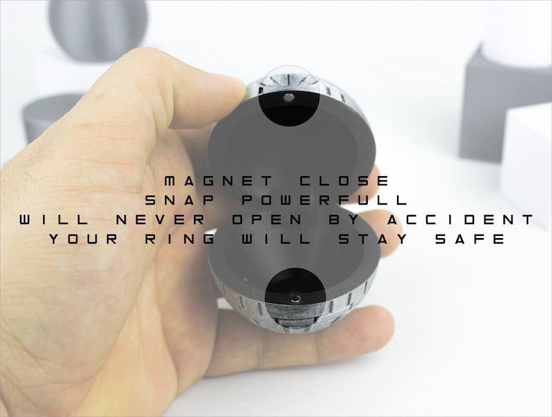 3D Printed Premium Wedding Proposal Death Star Ring Box | Unique Ring Box | Gift for Pride and Groom image 10