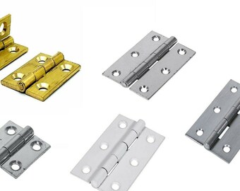 Pair Of Quality Solid Butt Hinges CHOOSE Size & Color Small-Large Door Cabinet Cupboard
