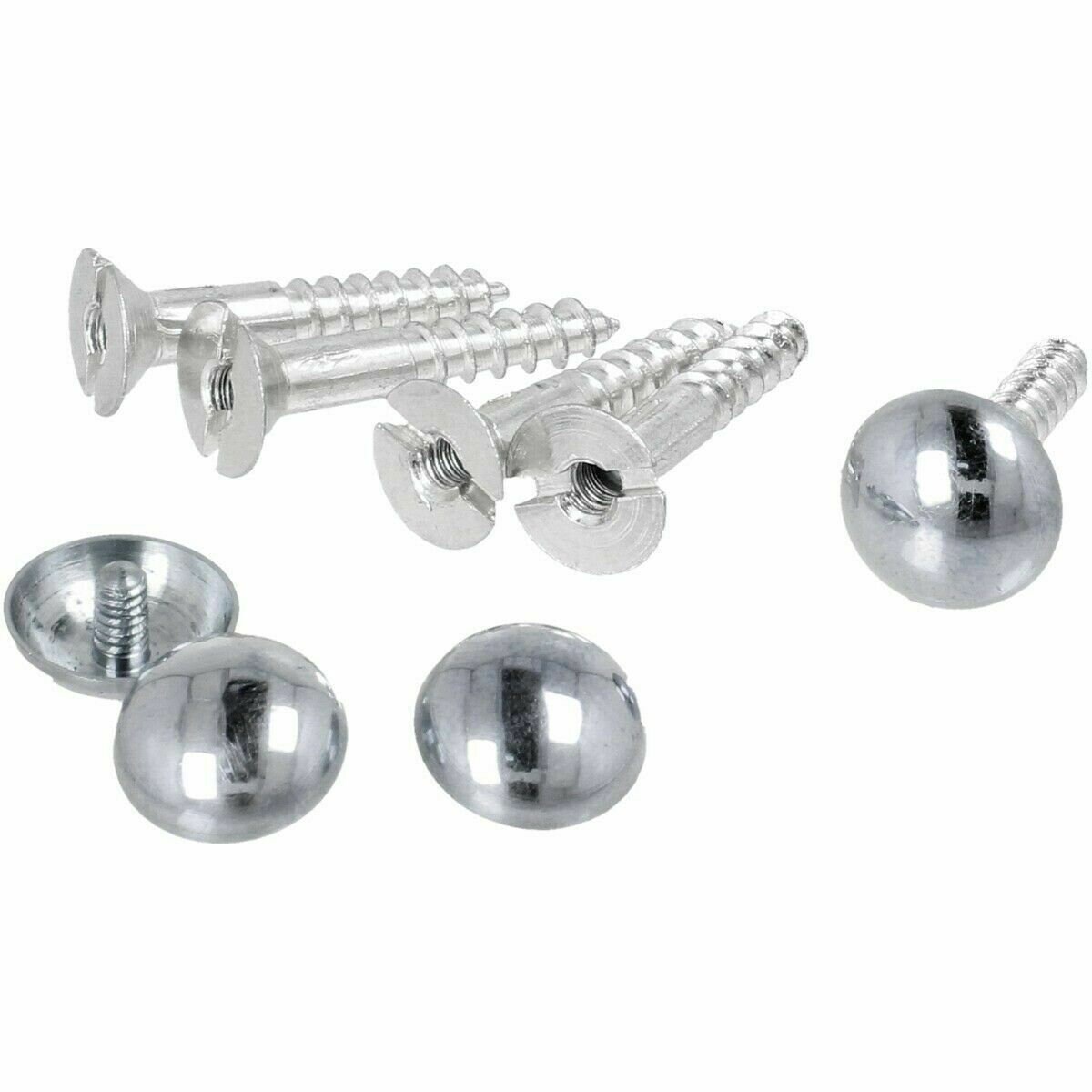 4 x MIRROR SCREWS 25mm/1 POLISHED chrome dome cap head cover wall bolt