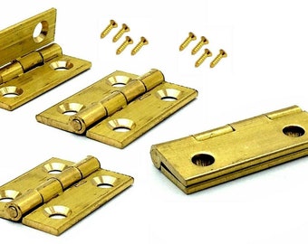 4x Butt Hinges 25mm solid brass dolls house trinket box door hinge & screws