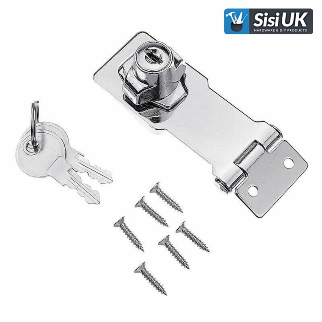 Heavy Duty Locking Hasp and Staple With Keys Padlock Cupboard Shed