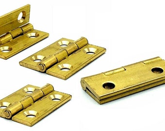 2 x Mini 1"/25mm SOLID BRASS Butt Hinge Jewellery/Cigar/Trinket Box Tiny/Small