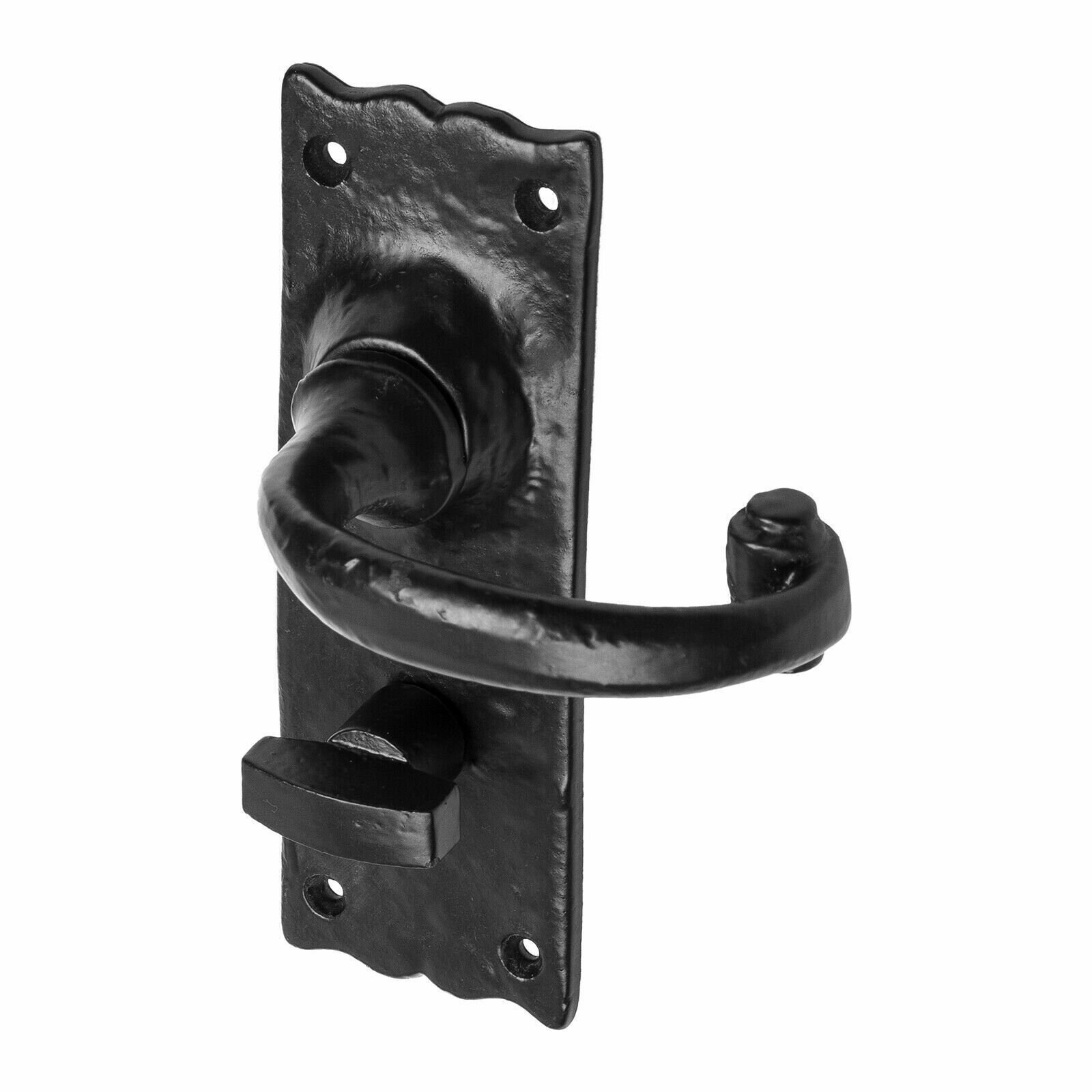 Black Cast Iron Straight Door Antique Handles Bathroom Lever Etsy