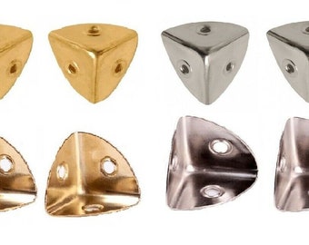 4 x Case Corners for Wooden Chest or Flight Case Chest Corners Brass or Nickel