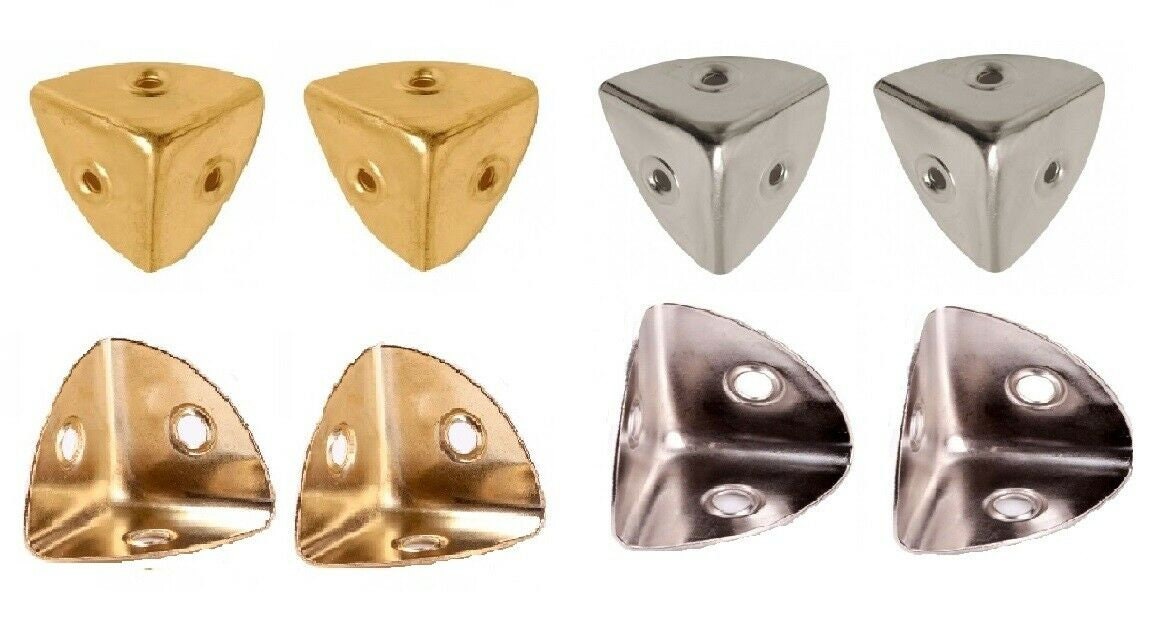 4 X Case Corners for Wooden Chest or Flight Case Chest Corners Brass or