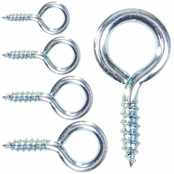 Buy 100x HEAVY DUTY SCREW in Eye Hooks 20mm 75mm Metal/wood/thread/twist/ring/hoop  Online in India 