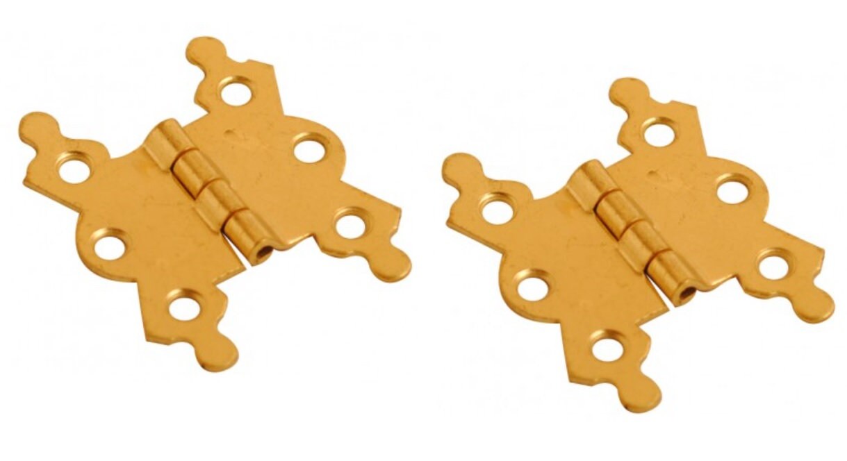 Large BRASS BUTTERFLY HINGES Polished Ornate Fancy Decorative Etsy UK