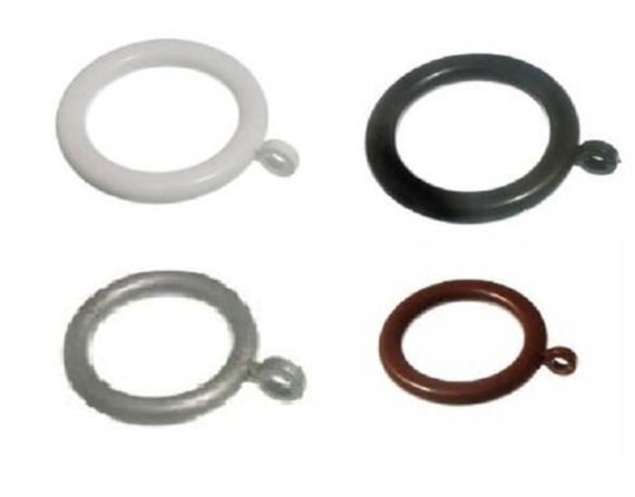 1 Set Of 10pcs Black Simple Plastic Curtain Rings | SHEIN USA