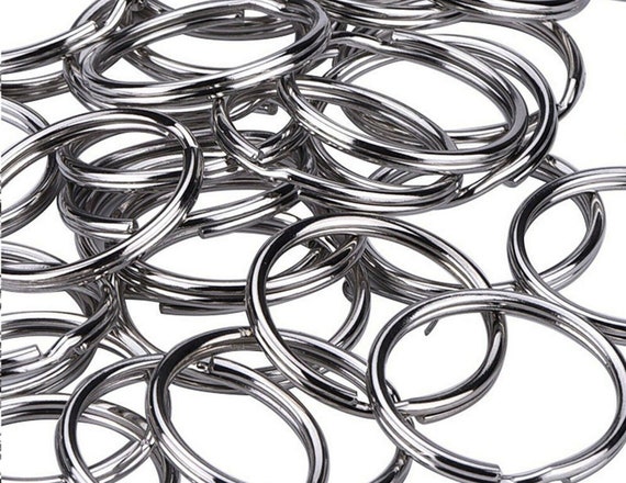 Choose Small Extra Large Keyring SPLIT RINGS Metal Nickel Hoop