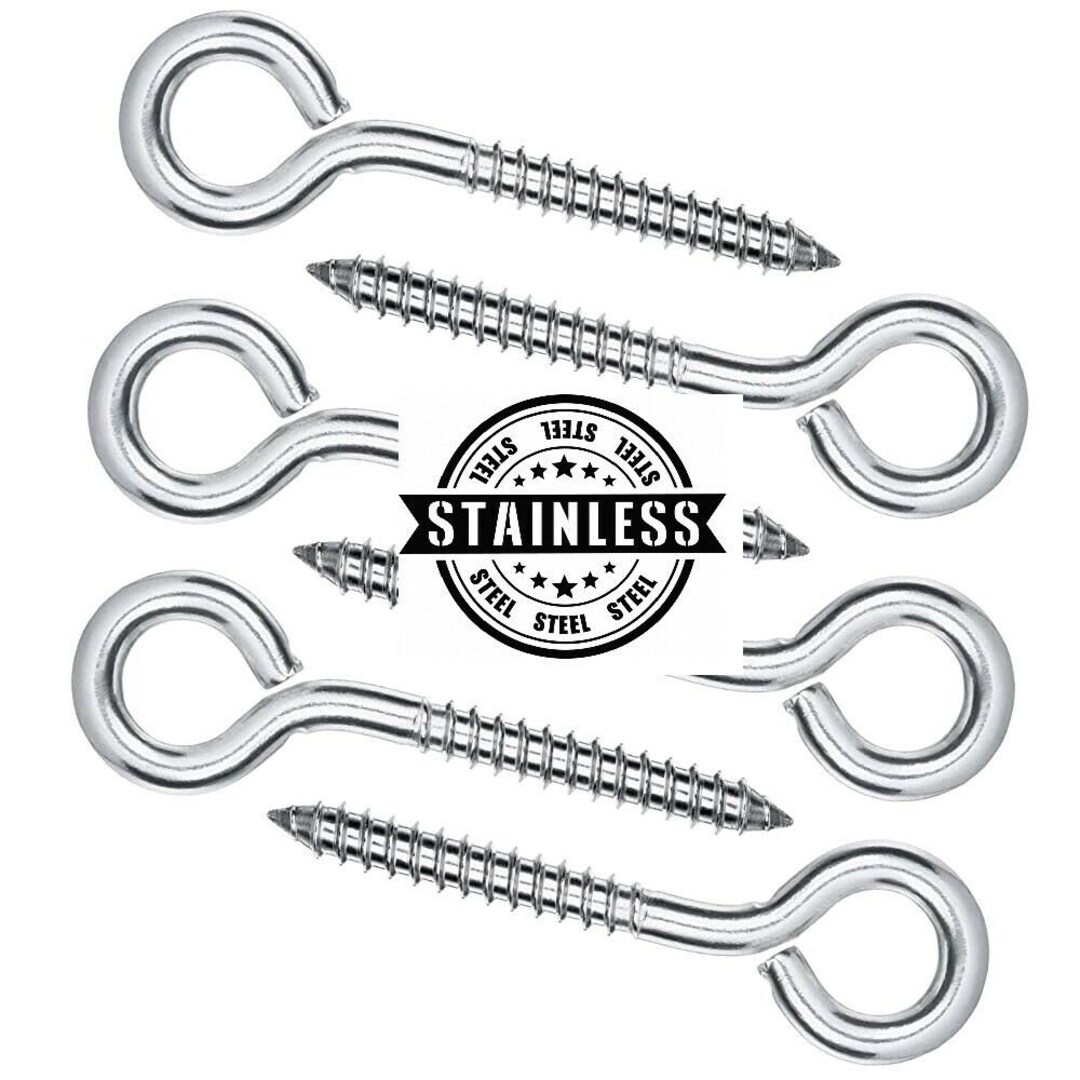 Screw in Eye Hooks ALL SIZES Stainless Steel Marine Boat Garden Hook