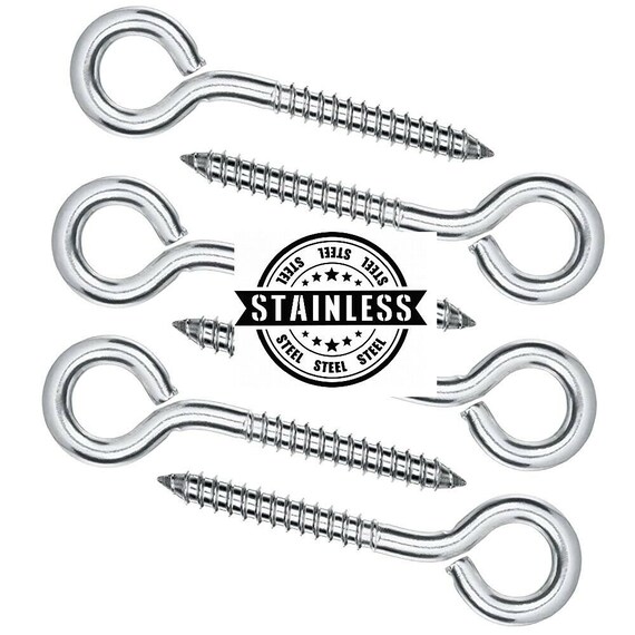 Screw in Eye Hooks ALL SIZES Stainless Steel Marine Boat Garden