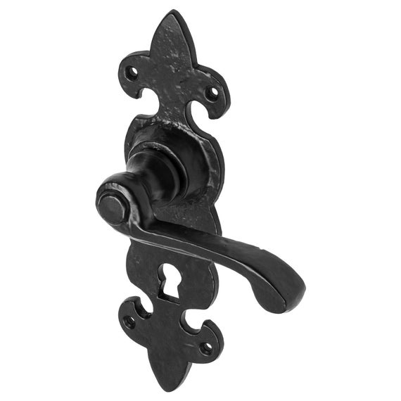 Ornate Lever Latch Cast Iron Antique Black High Quality Excellent Finish -   UK