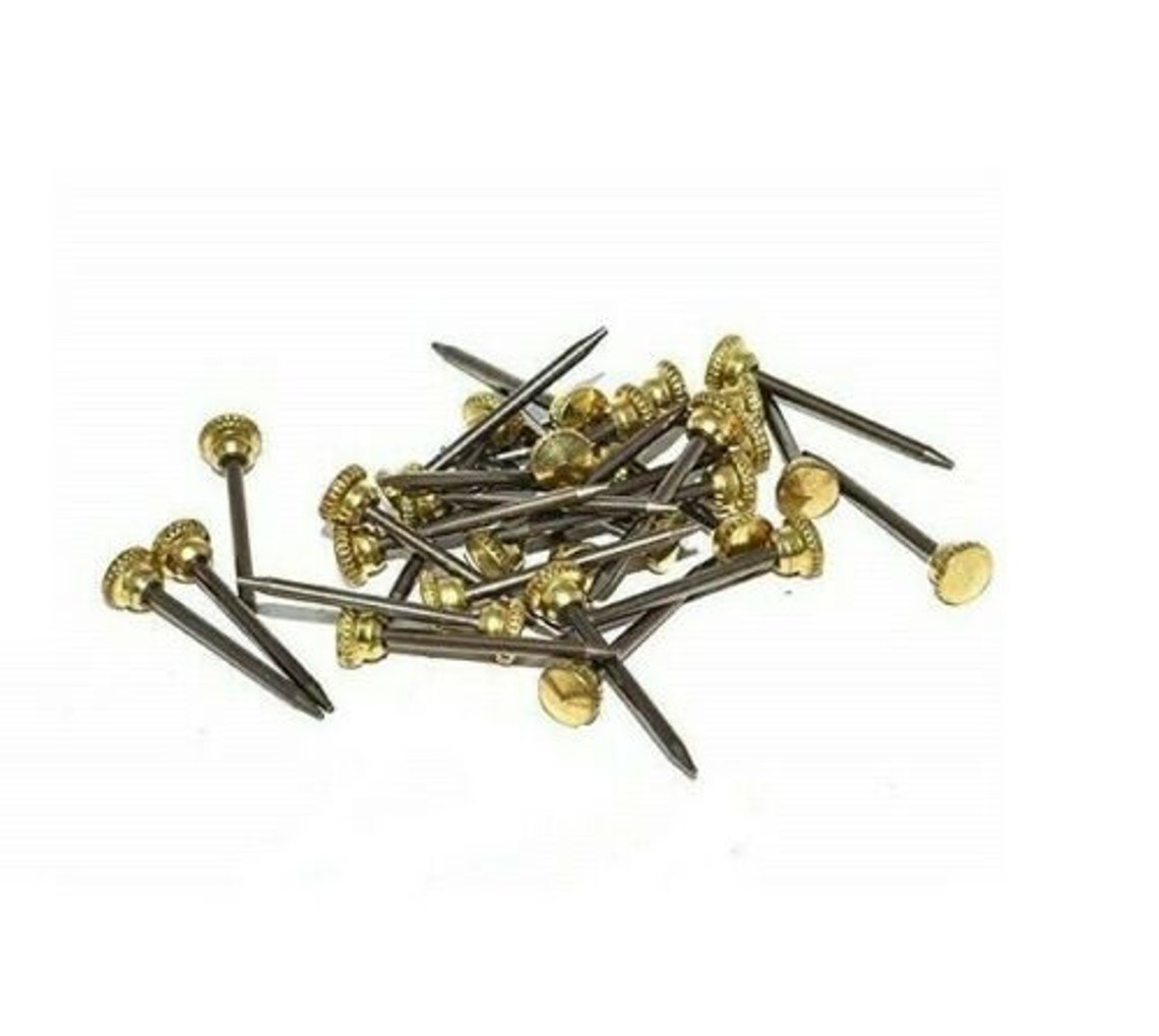 BRASS HEADED KNURLED Head Picture Pins Heavy Duty Nails Hook Etsy UK