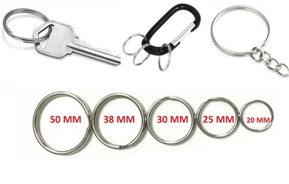 Choose Small Extra Large Keyring SPLIT RINGS Metal Nickel Hoop