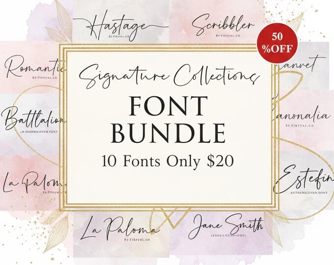 150 Signature Collection Font Bundle, Elegant Calligraphy and ...