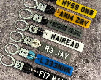 Custom 4D Number Plate Keyring, Personalised Name Keyring, Registration Keyring, Custom Number Plate Keyring, New Pass Driver, Keyring Gift