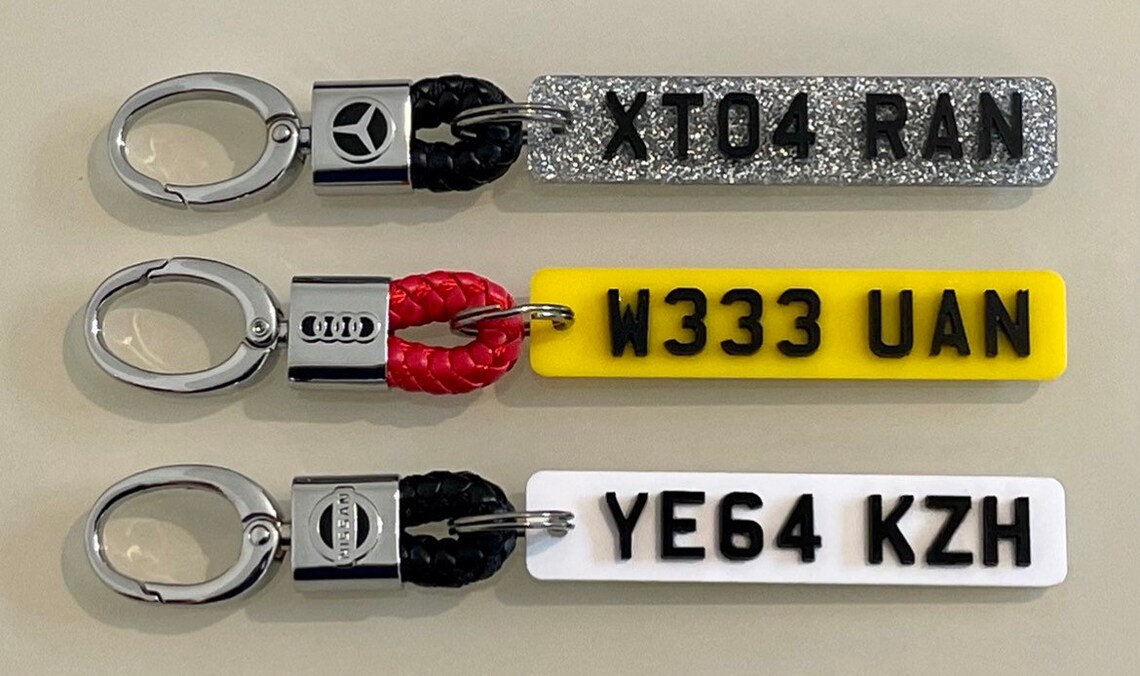 Custom Made 4d Number Plate Keyring Etsy UK