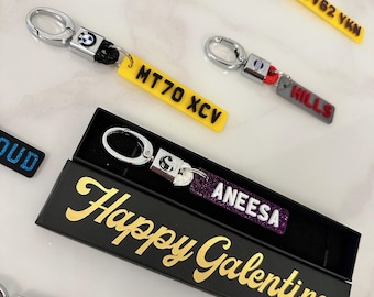 4d double sided number plate keychain | Mercedes Audi BMW ford Vauxhall Volkswagen fiat Subaru Honda Seat Land Rover Porsche car keychain