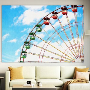 Ferris Wheel Canvas Print, Ferris Wheel Wall Art,Ferris Wheel Painting,Attraction Canvas Print
