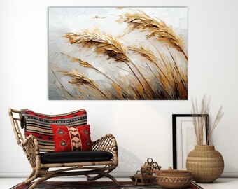 Pastose Grass Leinwand: Rustikale Kunst