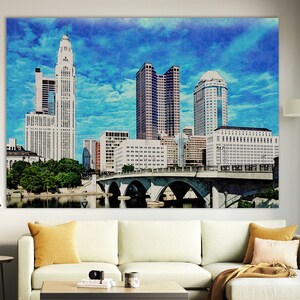 Columbus Wall Art, Abstract Columbus Canvas Print, Columbus Painting, Ohio Wall Art