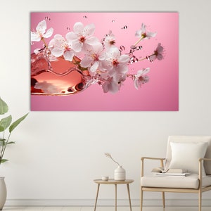 Sakura Wall Art, Sakura Print, Sakura Painting,Flower Wall Decor,Sakura Poster