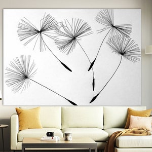 Dandelion Canvas Print: Modern Botanical Wall Art