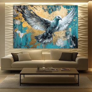 Dove Canvas Print,Elegant Art,Luxury Wall Art,Living Room Decor,Large Canvas Print