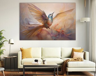 Hummingbird Canvas Print: Modern Wall Art Decor