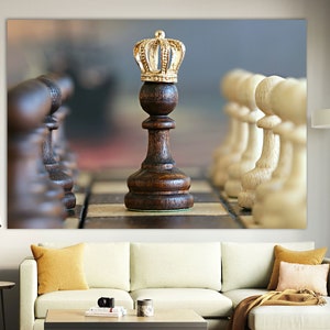 Chess Canvas Print: King with Crown - Modern Wall Art
