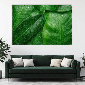 Banana Leaf Canvas Print: Tropical Green Wall Art