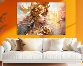 Athena Canvas Print: Greek Goddess Portrait Wall Art