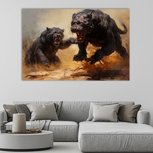 Art mural panthère,Peinture panthère,Impression sur toile panthère,Peinture animal sauvage,Art mural grand félin