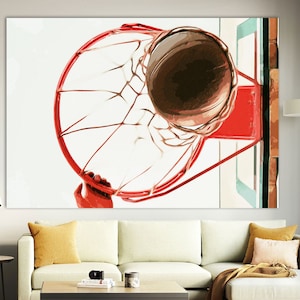 Basketball Hoop Canvas Art: Modern Sports Wall Decor